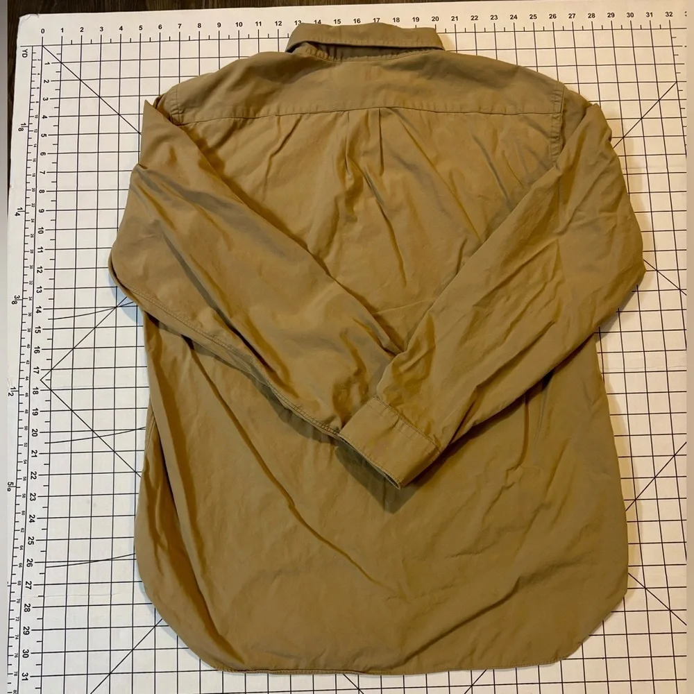J. Crew Men’s Large Tan 2-Ply 100% Cotton Button‎ Down Shirt